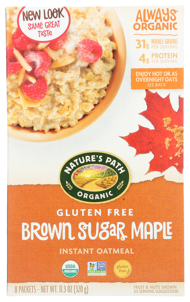 NATURES PATH: Brown Sugar Maple Oatmeal Gluten Free, 11.3 oz