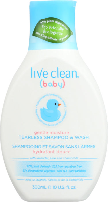 LIVE CLEAN: Shampoo & Wash Baby Tearless, 10 oz