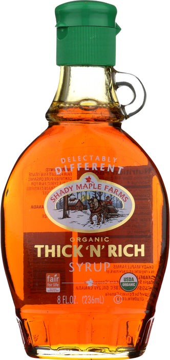SHADY MAPLE FARM: Thick 'N Rich Maple Syrup Glass, 8 oz