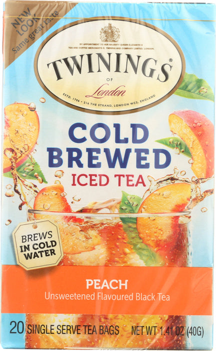 TWINING TEA: Tea Cold Brw Peach, 20 bg