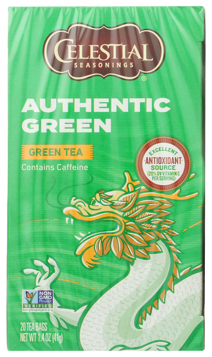 CELESTIAL SEASONINGS: Authentic Green Tea, 20 bg
