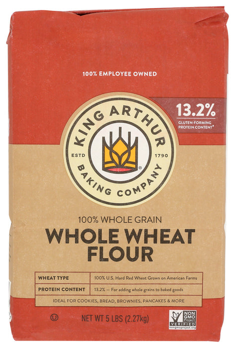KING ARTHUR: 100% Whole Grain Whole Wheat Flour, 5 lb