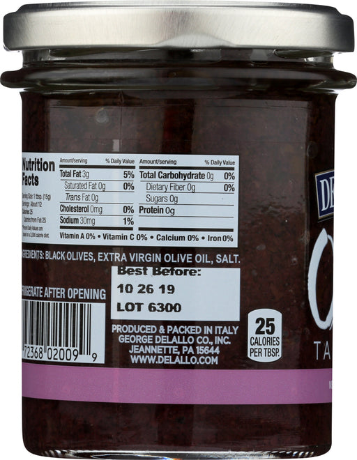 DELALLO: Black Italian Olive Tapenade, 6.7 oz - No Brand For Less 