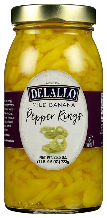 DELALLO: Mild Banana Pepper Rings Super Select, 25.5 oz