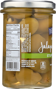 DELALLO: Garlic & Jalapeno Stuffed Green Greek Olives, 5.8 oz - No Brand For Less