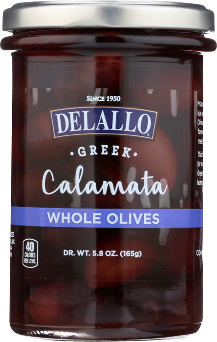 DELALLO: Calamata Olives, 5.8 oz