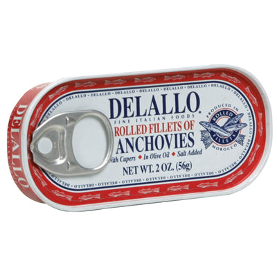 DELALLO: Anchovy Rolled Capers, 2 oz