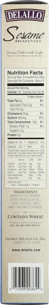 DELALLO: Breadstick Sesame, 4.4 oz - No Brand For Less 