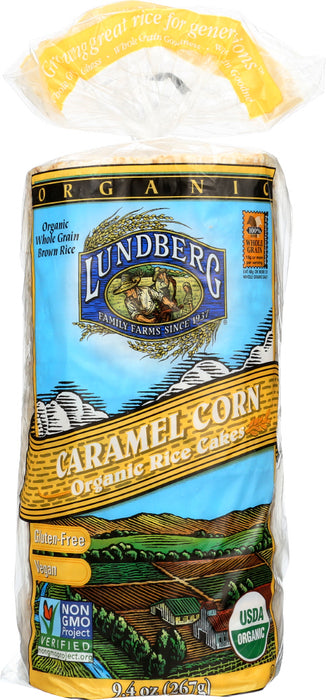 LUNDBERG: Gluten Free Caramel Corn Rice Cake, 9.4 oz