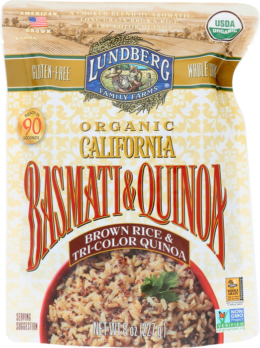LUNDBERG: Organic Brown Basmati And Tri-Color Quinoa, 8 oz