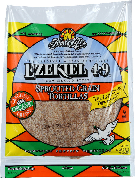 FOOD FOR LIFE: Ezekiel 4:9 Sprouted Grain Tortillas, 12 oz
