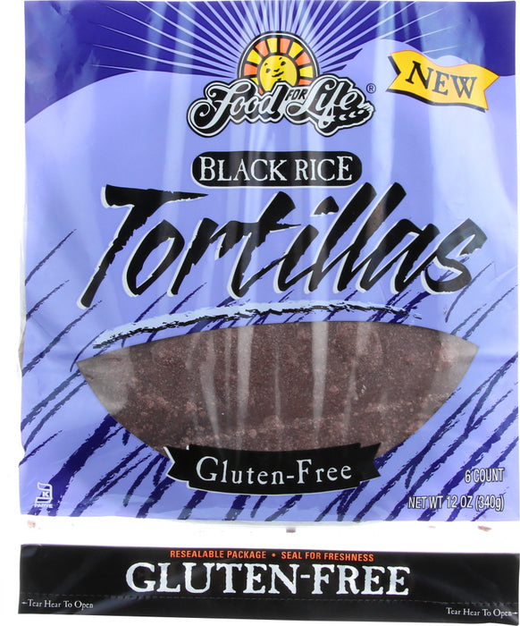 FOOD FOR LIFE: Black Rice Tortillas, 12 oz