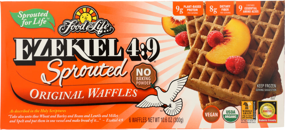 FOOD FOR LIFE: Ezekiel 4:9 Sprouted Original Waffles, 10.60 oz