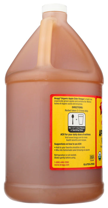BRAGG: Organic Apple Cider Vinegar Raw Unfiltered, 1 gallon