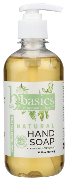 BRITTANIES THYME: Lemongrass Tea Tree Natural Hand Soap, 12 oz