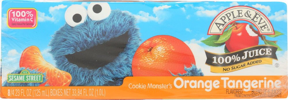 APPLE & EVE: Sesame Street Cookie Monster's Orange Tangerine, 125 ml