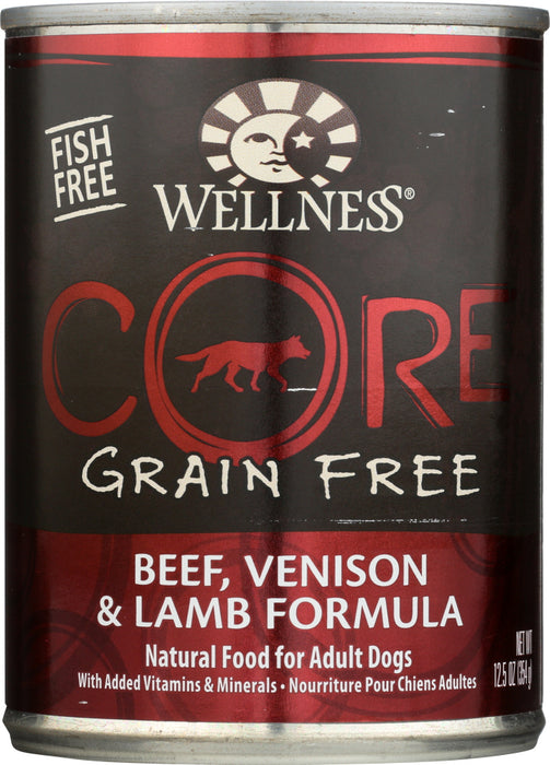 WELLNESS: Core Dog Food Can Venison Lamb, 12.5 oz