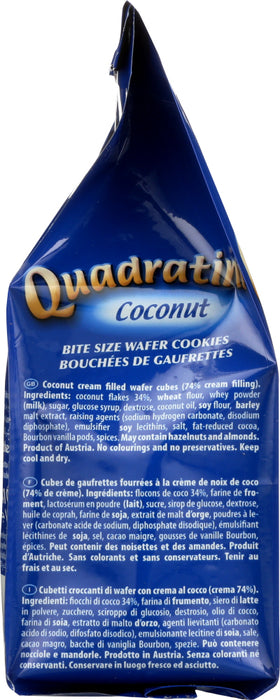 LOACKER: Quadratini Coconut Wafer 125g, 4.41 oz