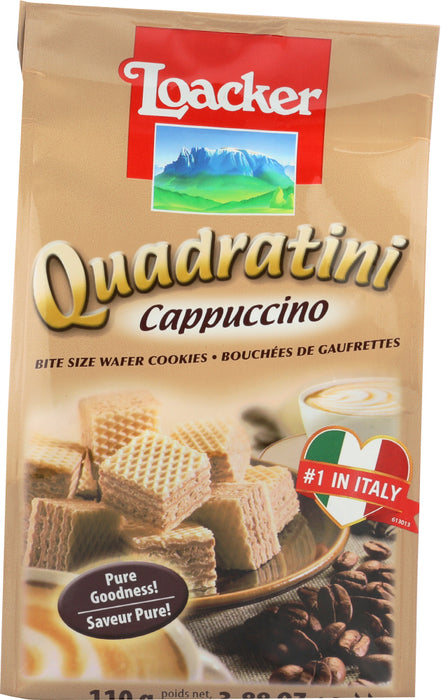 LOACKER: Quadratini Cappuccino Wafer 110g, 3.88 oz