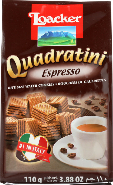 LOACKER: Quadratini Espresso Wafer 110g, 3.88 oz