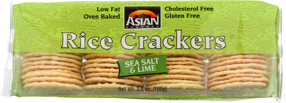 ASIAN GOURMET: Rice Cracker Sea Salt Lime, 3.5 oz