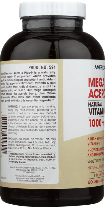 AMERICAN HEALTH: Mega Acerola 1000 mg, 60 tb