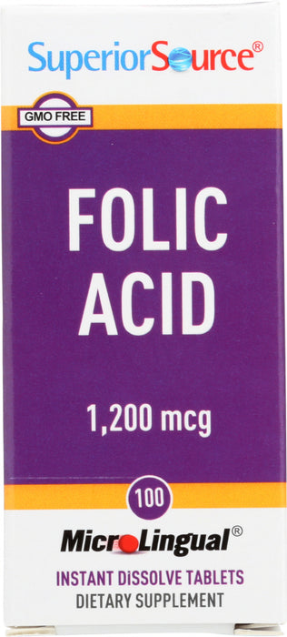 SUPERIOR SOURCE: Folic Acid 1200mcg, 100 tb