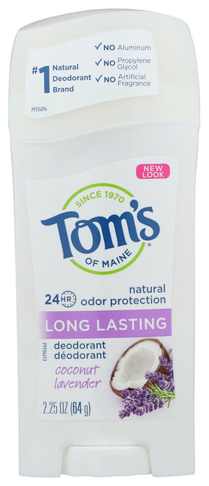 TOMS OF MAINE: Coconut Lavander Deodorant, 2.25 oz