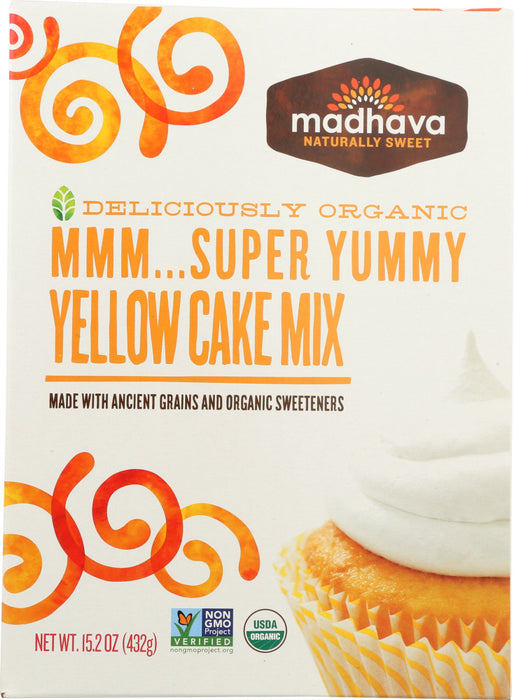 MADHAVA HONEY: Ancient Grains And Organic Sweeteners Yellow Cake Mix, 15.2 oz