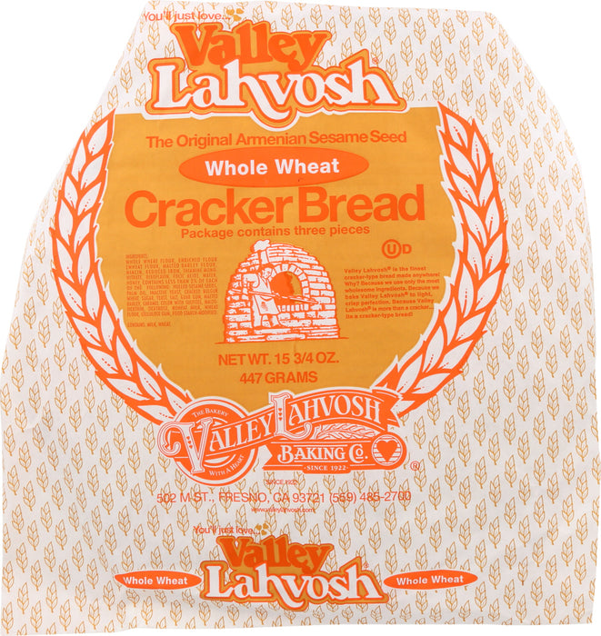 VALLEY LAHVOSH: Cracker Round 15" Cracked Wheat, 15.75 oz