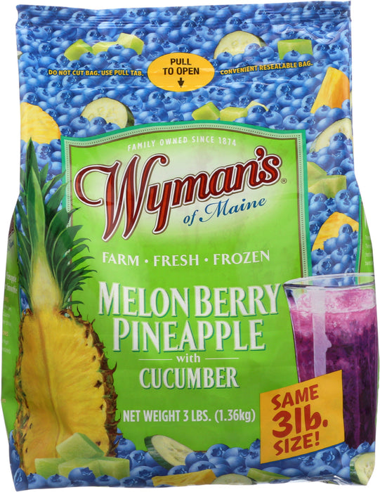 WYMANS: Fresh Frozen Melon Berry Pineapple with Cucumber, 3 lb