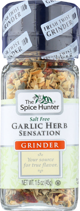 SPICE HUNTER: Salt Free Garlic Herb Sensation Grinder, 1.6 oz
