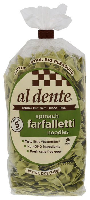 AL DENTE: Spinach Farfalletti Pasta, 12 oz