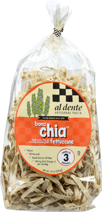AL DENTE: Vegan Bona Chia Fettuccine Pasta, 10 oz