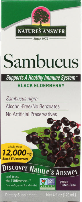 NATURE'S ANSWER: Sambucus Black Elder Berry Extract 5,000 mg, 4 oz