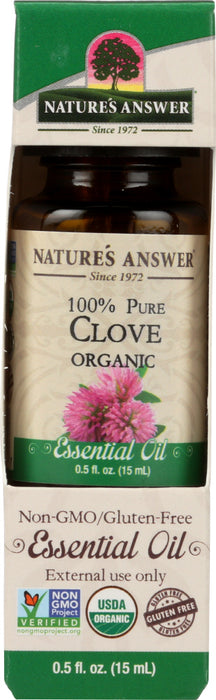 NATURE'S ANSWER: Organic Essential Oil 100% Pure Clove, 0.5 oz