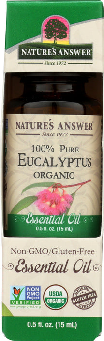 NATURES ANSWER: 100% Pure Eucalyptus Organic Essential Oil, 0.5 oz