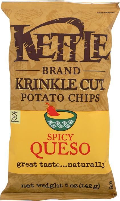 KETTLE BRAND: Krinkle Cut Potato Chips Spicy Queso, 5 oz