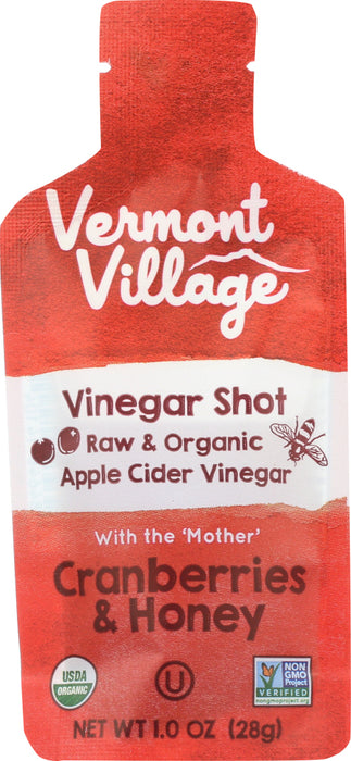 VERMONT VILLAGE: Vinegar Shot Cranberry & Honey Drink, 1 oz