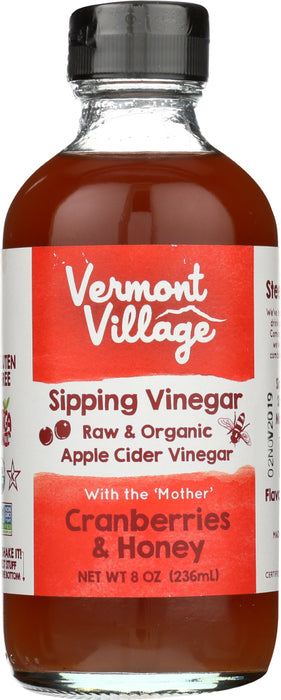 VERMONT VILLAGE: Sipping Vinegar Cranberry & Honey, 8 oz