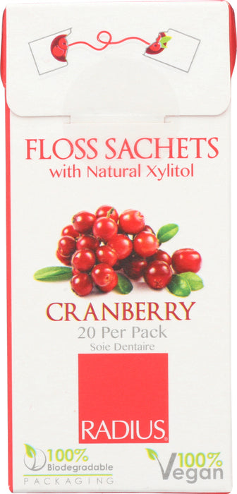 RADIUS: Floss Cranberry Vegan Xylitol, 0.5 oz
