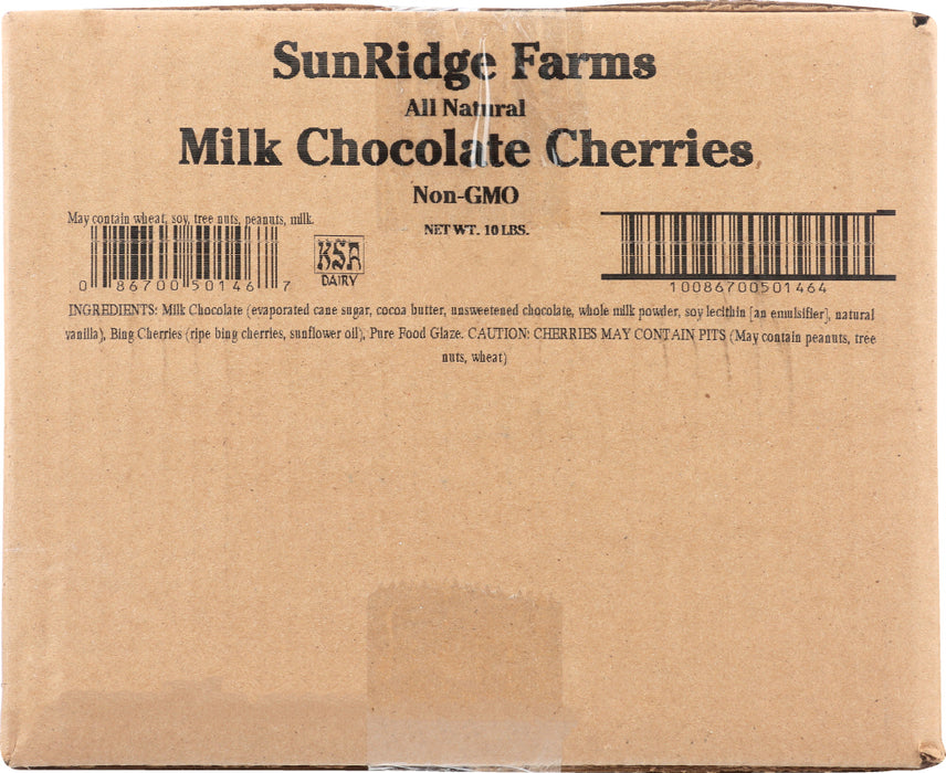 SUNRIDGE FARM: Milk Chocolate Cherries, 10 lb