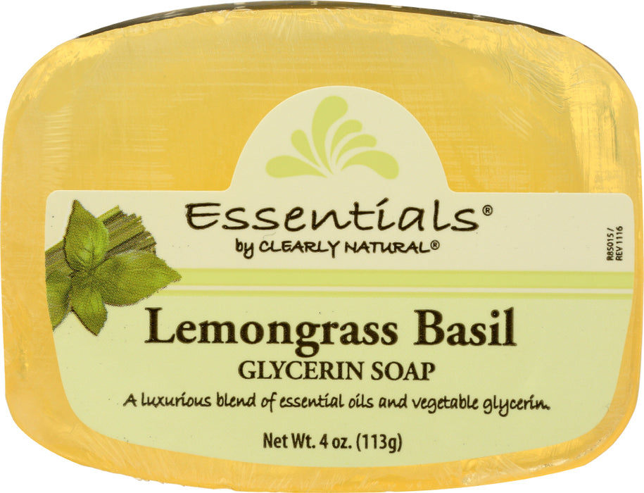 CLEARLY NATURAL: Soap Bar Glyceri Lemongrass Basil, 4 oz