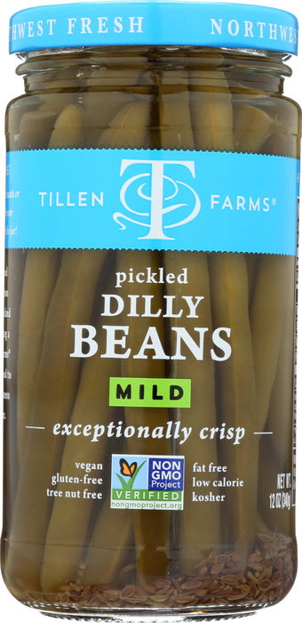 TILLEN FARMS: Crispy Dilly Beans Pickled Extra Mild, 12 oz