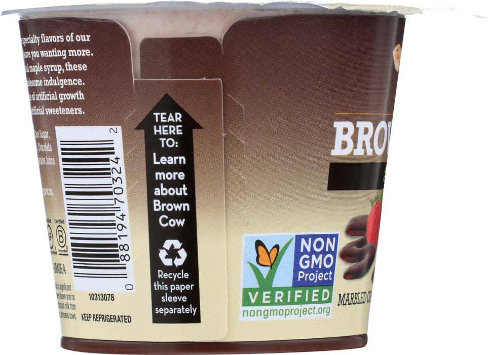 BROWN COW: Cream Top Marbled Chocolate Rapsberry Whole Milk Yogurt, 5 oz