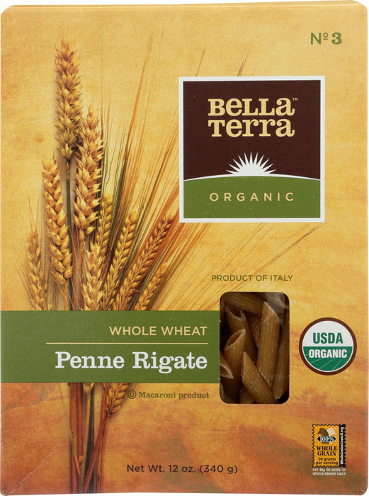 BELLA TERRA: Organic Whole Wheat Penne Rigate Pasta, 12 oz