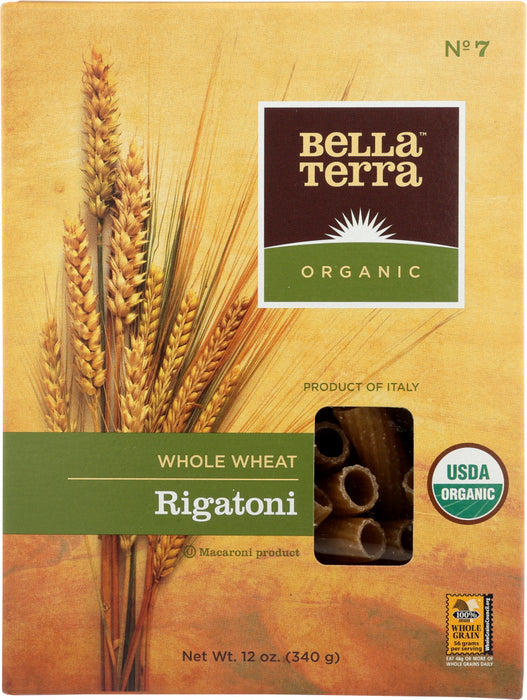 BELLA TERRA: Organic Whole Wheat Rigatoni Pasta, 12 oz