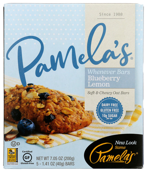 PAMELAS: Blueberry Lemon Whenever Bars 5Pack, 7.05 oz