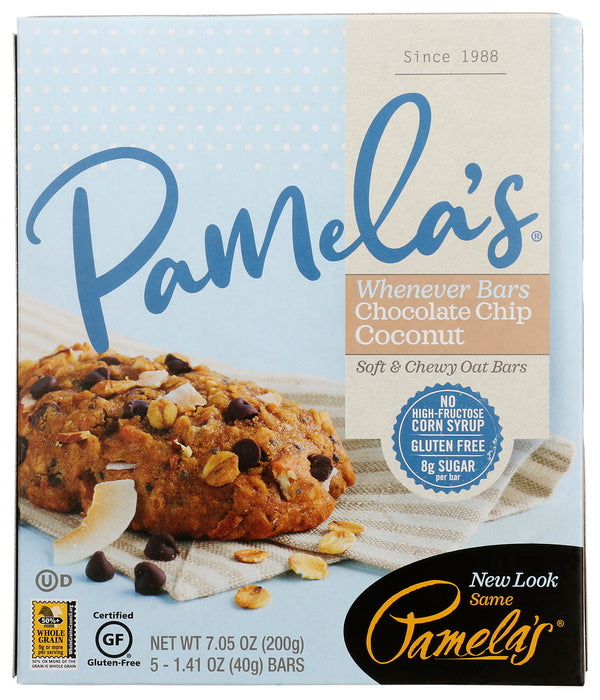 PAMELA'S: Whenever Bars Oat Chocolate Chip Coconut, 7.05 oz