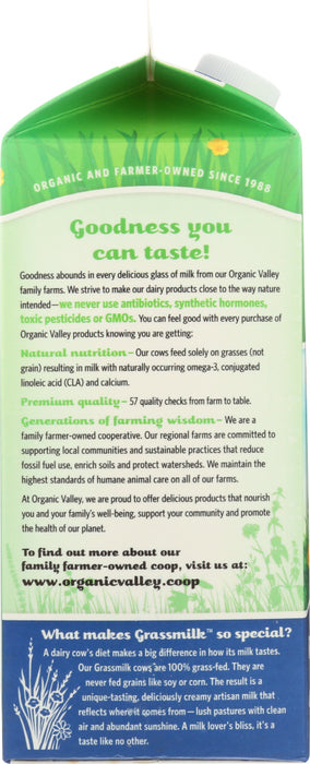 ORGANIC VALLEY: Grassmilk 2% Milk Fat, 64 oz